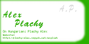 alex plachy business card